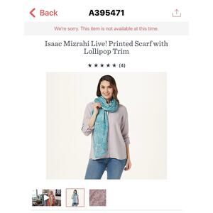 Isaac Mizrahi Paisley Printed Scarf With Lollipop Trim Brown Ivory 72”x 28” New